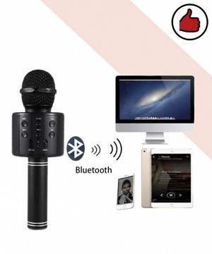 Пой, танцуй, развлекайся! Беспроводной караоке микрофон, колонка Bluetooth со встроенным динамиком, 4 голосовых фильтра, слот USB, порт для Micro CD