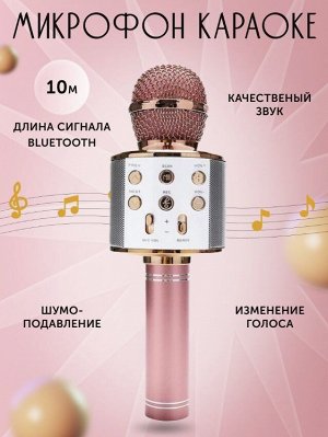 Пой, танцуй, развлекайся! Беспроводной караоке микрофон, колонка Bluetooth со встроенным динамиком, 4 голосовых фильтра, слот USB, порт для Micro CD