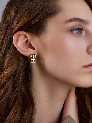 Стильные серьги из золотисто-коньячного янтаря «Донателла»