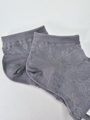 Носки женские укороченные, СЕРЫЕ. Ю. Корея