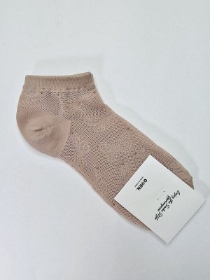 Носки женские укороченные, БЕЖЕВЫЕ. Ю. Корея