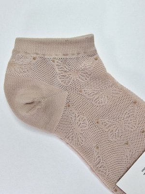 Носки женские укороченные, БЕЖЕВЫЕ. Ю. Корея