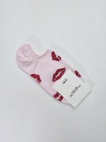 Носки женские укороченные с силиконом, РОЗОВЫЕ. Ю. Корея