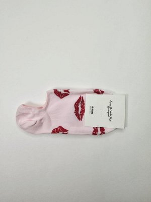 Носки женские укороченные с силиконом, РОЗОВЫЕ. Ю. Корея