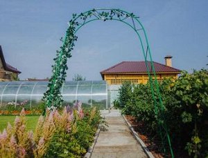 Арка садовая разборная 240×125×36.5см Ёлочка металл зелёная Greengo Арт-4717919