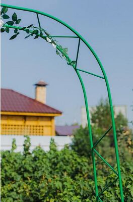 Арка садовая разборная 240×125×36.5см Ёлочка металл зелёная Greengo Арт-4717919