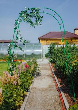 Арка садовая разборная 240×125×36.5см Металл зелёная Greengo Арт-2083021