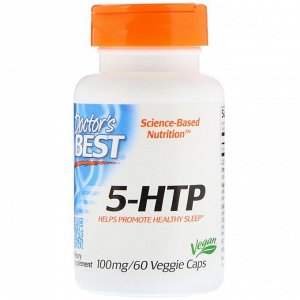 5-htp Doctor's Best, Best 5-HTP, 100 мг, 60 вегетарианских капсул. Биоактивная пищевая добавка. Способствует здоровому сну. 5-HTP (5-гидрокси L-триптофан) является естественным метаболитом аминокислот