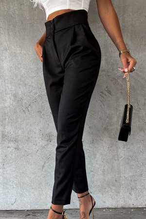 Черные классические брюки с высокой талией