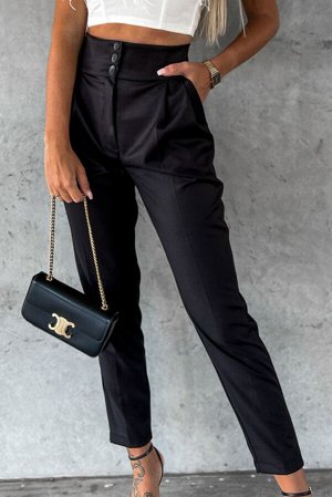 Черные классические брюки с высокой талией