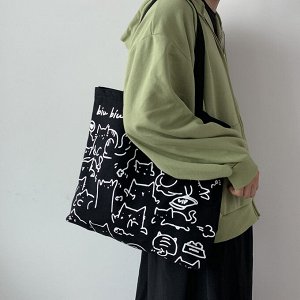 Женская сумка шоппер, на плечо, холщовая