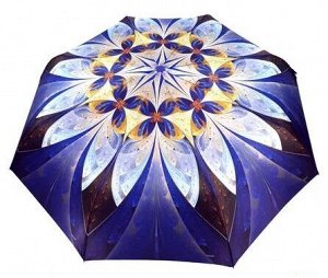 Зонт женский автомат ЛИСТЬЯ (ЦВЕТЫ) цвет Фиолетовый (DINIYA)