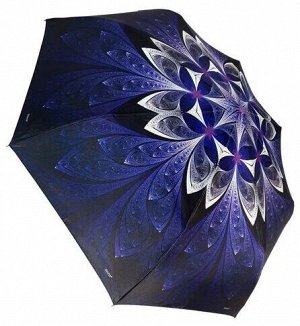 Зонт женский автомат ЛИСТЬЯ (ЦВЕТЫ) цвет Синий (DINIYA)