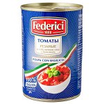 Томаты FEDERICI резаные c базиликом 400 г ж/б 1 уп.х 12 шт.