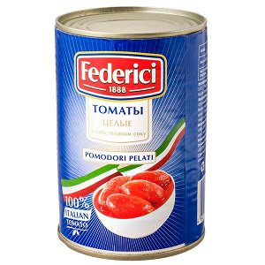 Томаты FEDERICI целые 400 г ж/б