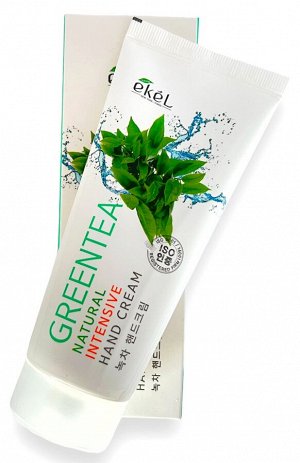 Крем для рук питательный Ekēl Natural Intensive Hand Cream GreenTea с зел чаем, туба 100мл, 1/160