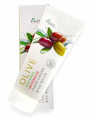 Крем для рук питательный Ekēl Natural Intensive Hand Cream Olive с оливой, туба 100мл, 1/160