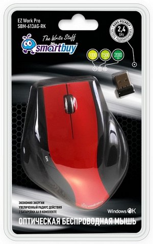 Мышь беспроводная Smartbuy 613AG красно/черная (SBM-613AG-RK)