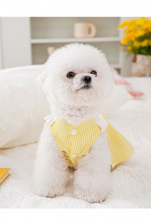Платье для собак, принт "клетка", цвет желтый