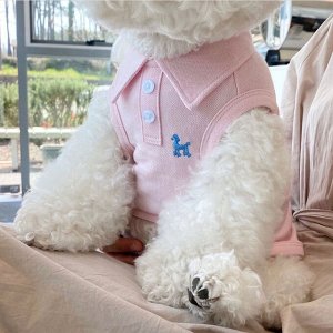 Рубашка-поло для собак, цвет розовый
