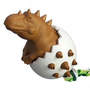 Игрушка грызунок для собак "яйцо динозавра", цвет коричневый