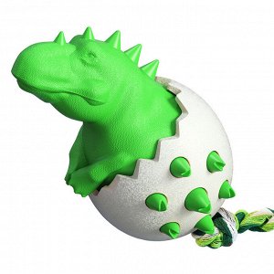 Игрушка грызунок для собак "яйцо динозавра", цвет зеленый