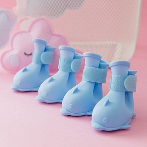 Непромокаемые ботинки для собак, цвет голубой