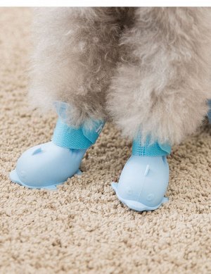 Непромокаемые ботинки для собак, цвет голубой