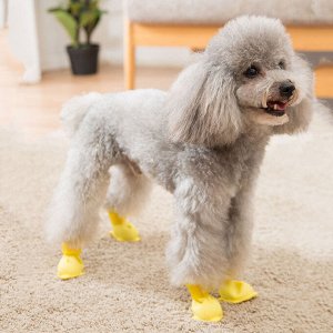 Непромокаемые ботинки для собак, цвет желтый