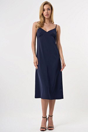 FLY Платье-комбинация на тонких бретелях темно-синее