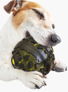 Игрушка для собак "мяч", цвет черный/желтый