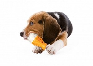 Игрушка для собак "ножка индейки", цвет оранжевый/белый