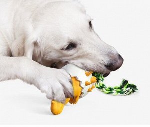 Игрушка грызунок для собак "яйцо динозавра", цвет желтый