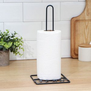 Держатель для бумажных полотенец настольный Доляна, 13.5x15.5x29 см, чёрный