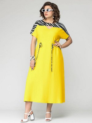 Платье EVA GRANT 7035-2 желтый+принт