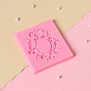 Силиконовый молд Доляна «Вензели. Рамка», 6,7x7,5 см, цвет розовый