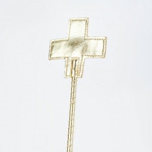 Стек БДСМ Sitabella, крест, винил, 58 см, золото