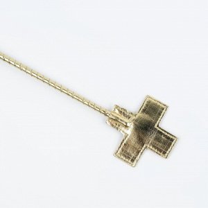 Стек БДСМ Sitabella, крест, винил, 58 см, золото