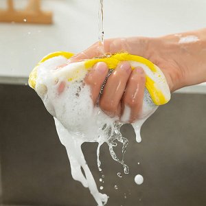 Губка для мытья посуды / Двухсторонняя губка для уборки, 12 см., в ассортименте