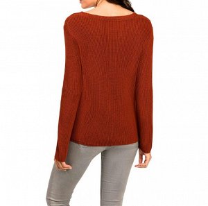Пуловер, красно-коричневый
