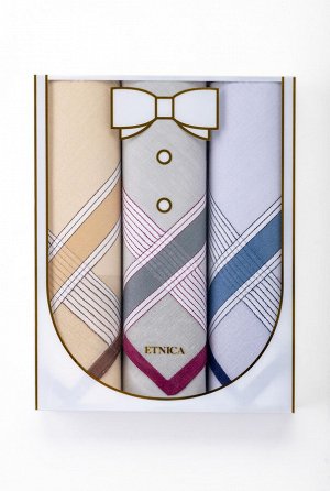 Подарочный набор мужских носовых платков "ETNICA" 3 шт