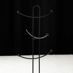 Подставка для кружек Доляна, на 6 предметов, 16x16x36,5 см, цвет чёрный