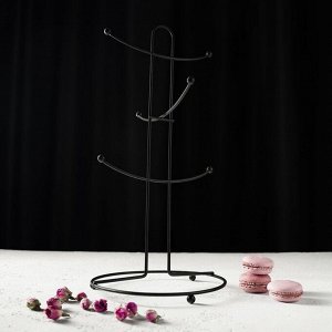 Подставка для кружек Доляна, на 6 предметов, 16x16x36,5 см, цвет чёрный