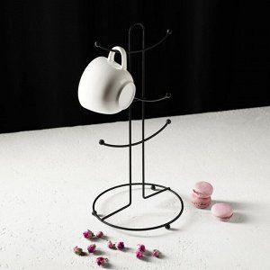 Подставка для кружек Доляна, на 6 предметов, 16x16x36,5 см, цвет чёрный