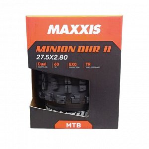 Покрышка велосипедная Maxxis Minion DHR II 27.5x2.8 TPI 60 кевлар Dual/EXO/TR