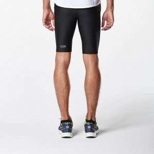 DECATHLON Тайтсы для бега короткие мужские черные RUN DRY