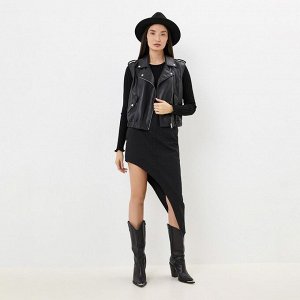 Юбка асимметричная миди женская MIST: Denim размер, чёрная