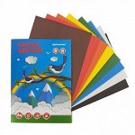 Картон цветной A4, 08 л., 08 цв., немелованный, в папке, schoolФОРМАТ