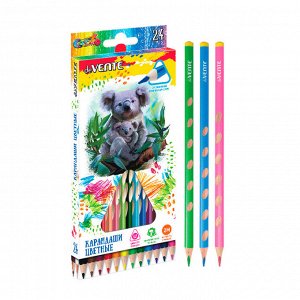 Карандаши цветные 24 цв., корпус дерево, трехгран., deVENTE.Cosmo.Trio