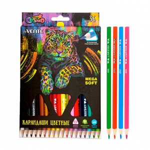Карандаши цветные 36 цв., корпус дерево, трехгран., deVENTE.Trio Mega Soft, 4М